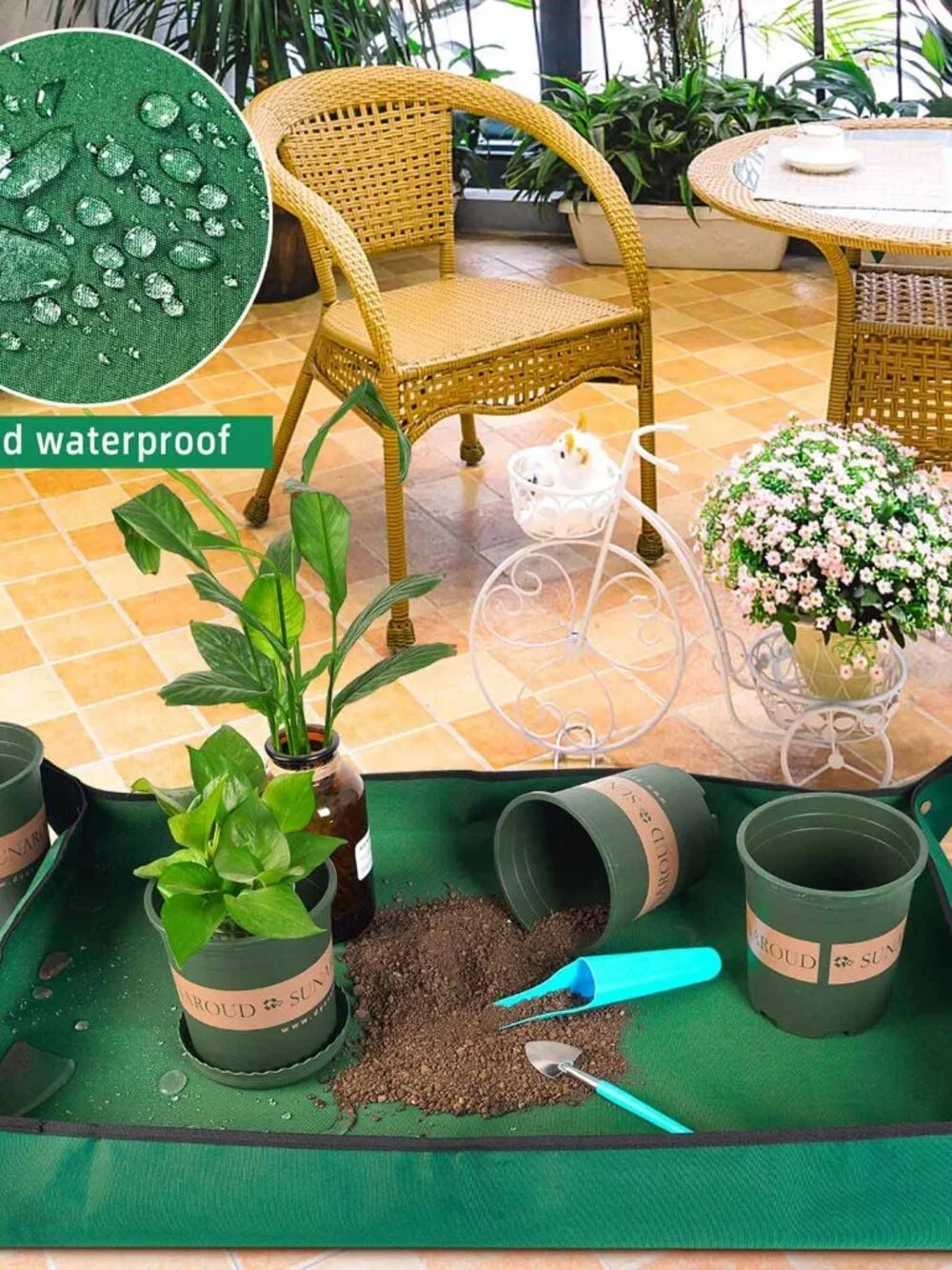 Extra Large Repotting Mat for Indoor Plant Transplanting and Mess Control, 43